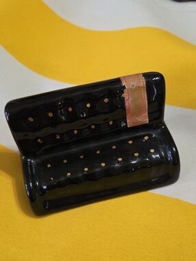 Vintage Jim Beam Couch Sofa Decanter Black Gold Ceramic Bourbon Bottle